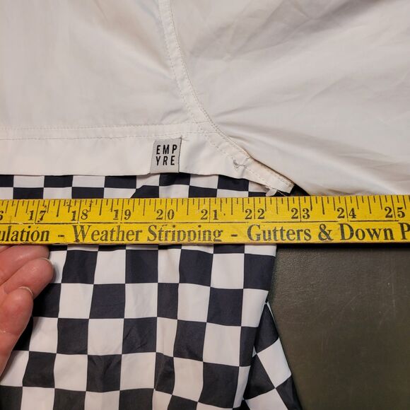 Empyre Black White Checkered Pullover Windbreaker Lightweight Jacket Men XL VGC - Picture 8 of 9